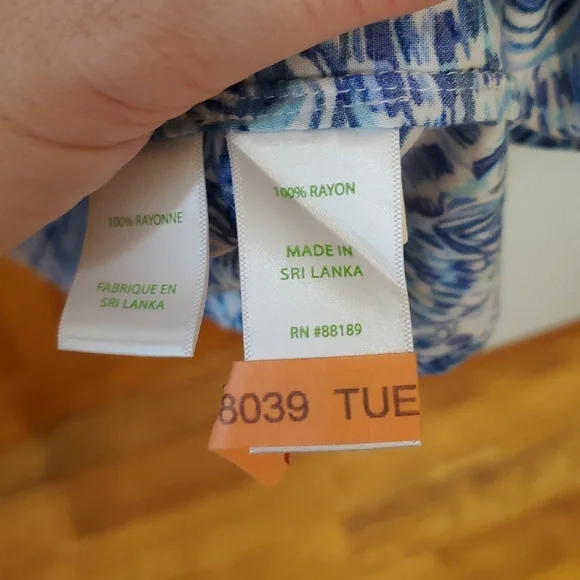 Lilly Pulitzer Lilith Tunic Button Dress In Blue And Aqua Pattern Size XL - Picture 10 of 12